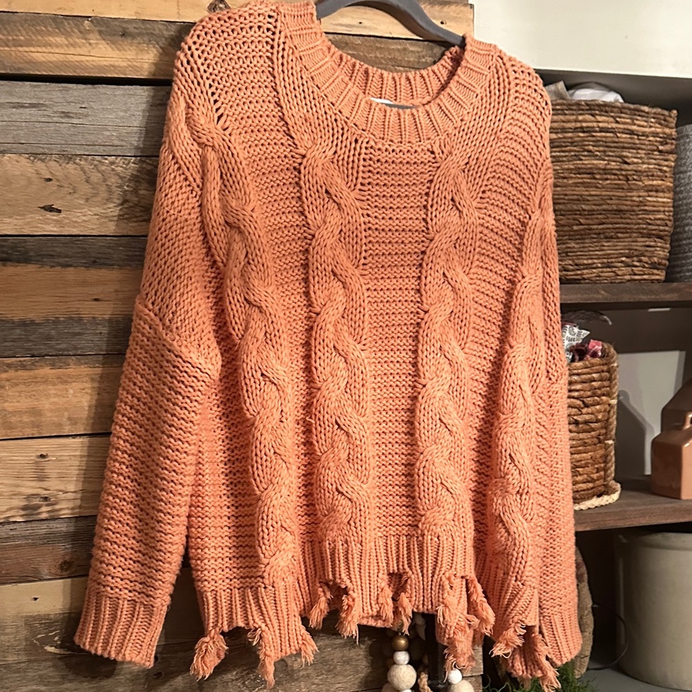 Cozy bohemian Cable Knit Sweater